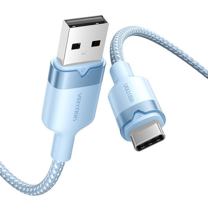 Kabel USB Vention CTNLH 2M USB-A do USB-C 3A Niebieski Ładowanie