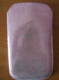 Розовый чехол-карман, чехол для телефона 100% нат. лаковая кожа