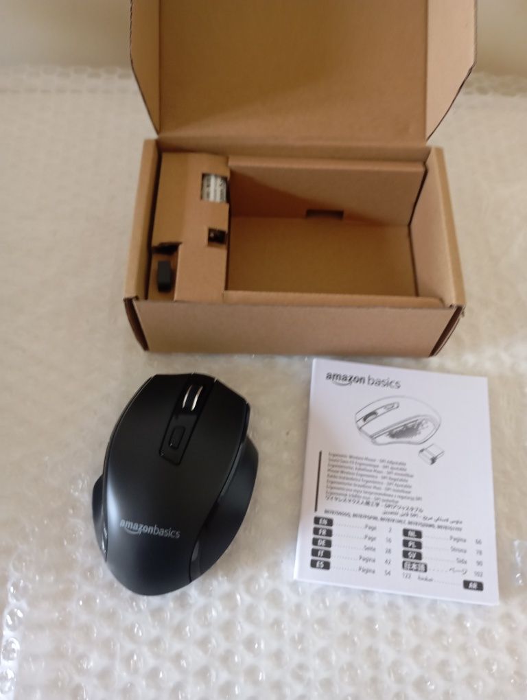 Mysz Bezprzewodowa Amazon Basics G81-BK - Ergonomiczna, Regulowane DPI