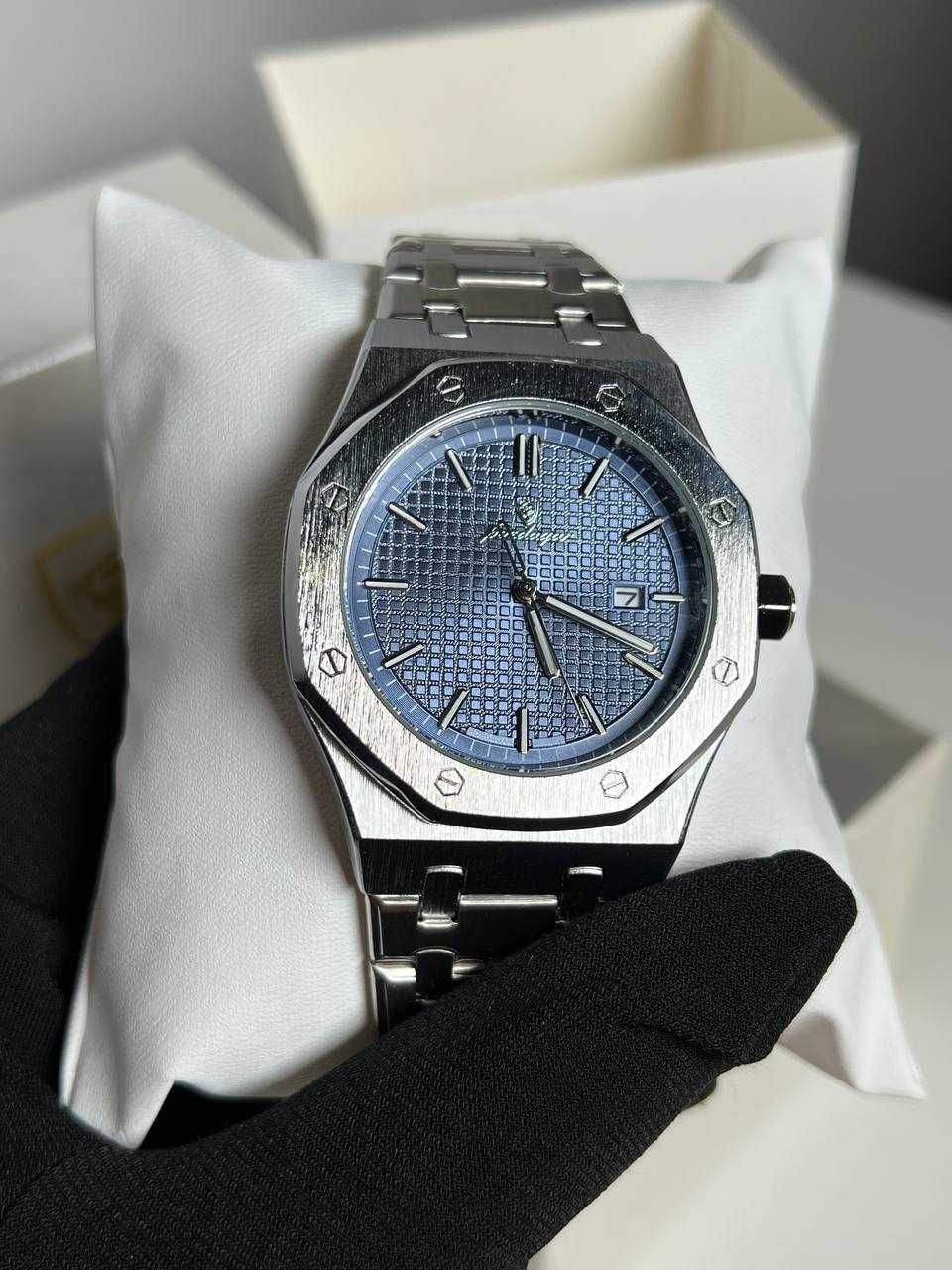 Часы Poedagar Piguet серебряные с синим циферблатом