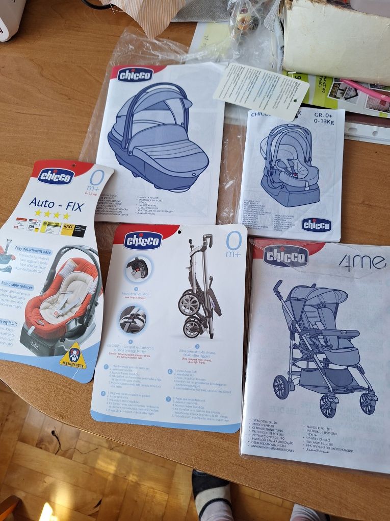 Wózek Chicco 4 Me, gondola, spacerówka, fotelik z bazą
