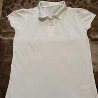Белая футболка-поло, 9-10 лет