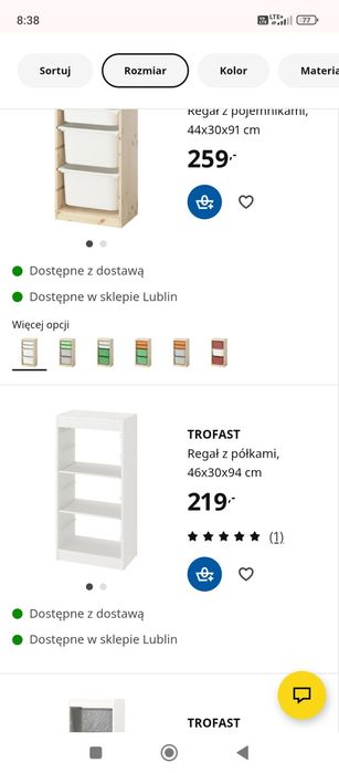 Szafka (regał IKEA Trofast) biała, dziecięca 46x30x94 - Trofast