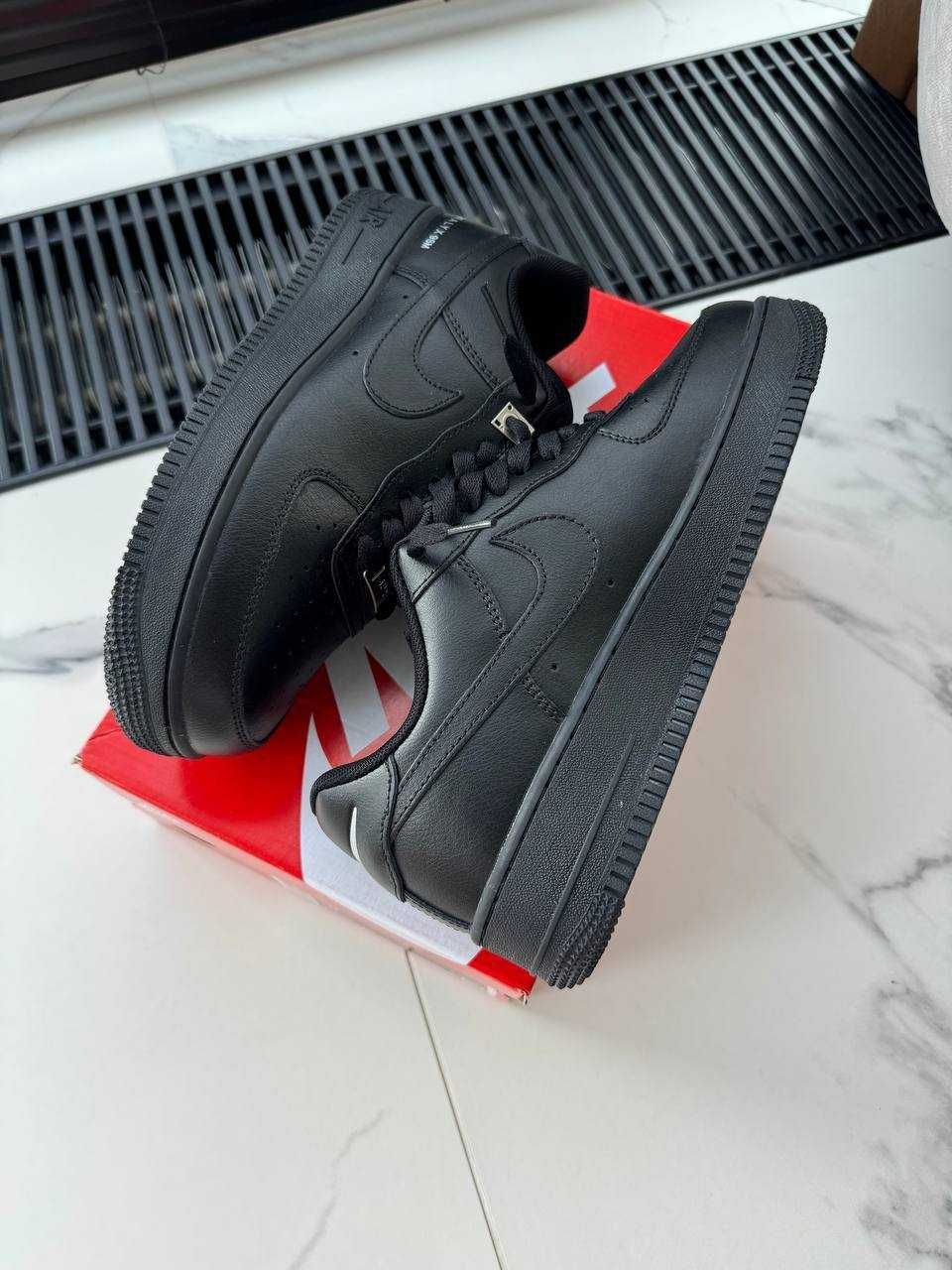 Кеди Nike Air Force 1017 alyx 9sm / кеди Найк Аір Форс 1017 чорні шкір