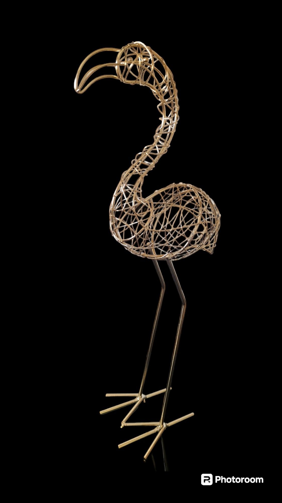 Figurka druciana złota Flaming XL wys. 45 cm NOWA