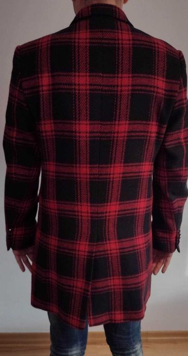 Płaszcz Pako Lorente czerwono - czarna krata