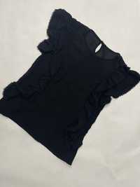 Czarna bluzka damska M krepa stylowa