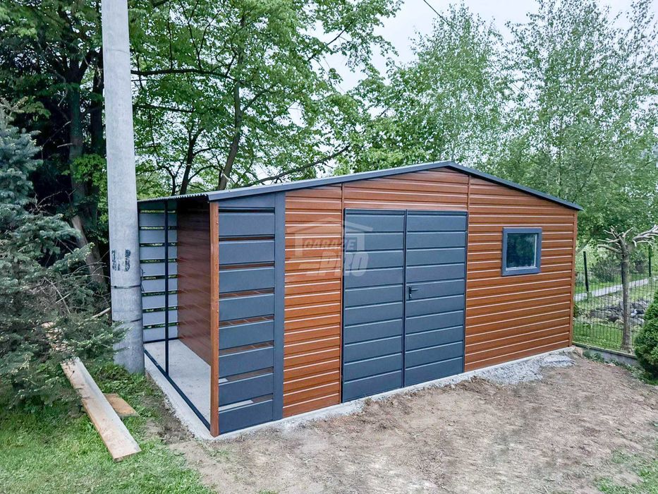 Schowek Domek Ogrodowy 5,5x3m + wiata 0,5m Brama okno dach GP555
