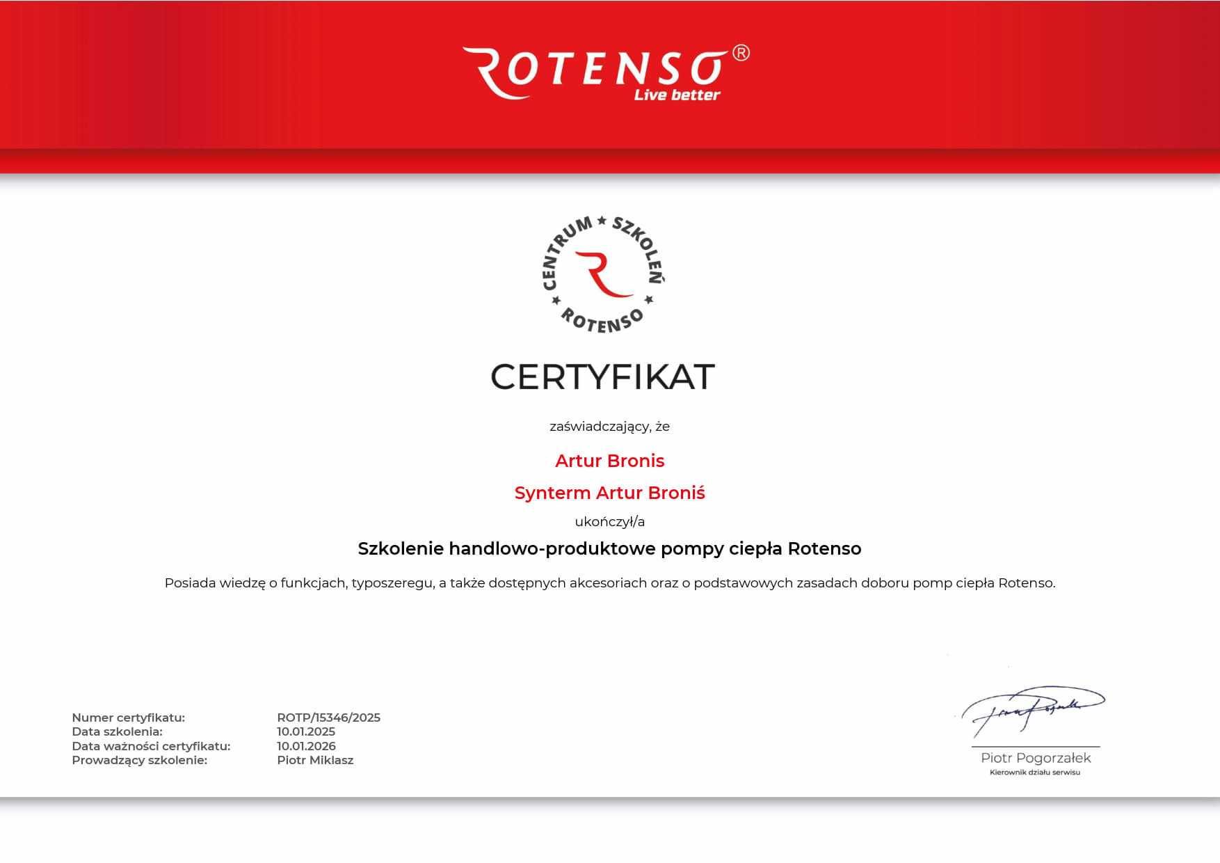 Pompa ciepła Rotenso + Bufor 100 + Bojler 200 + Armatura + Montaż