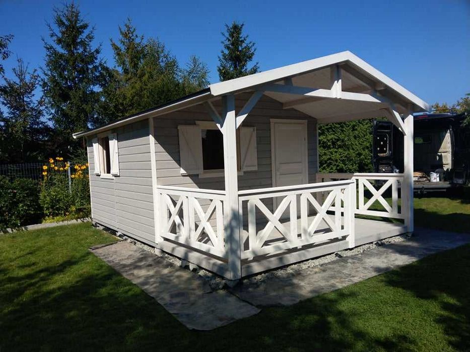 Drewniany domek ogrodowy letniskowy na działkę altana 3,8x5 z montażem