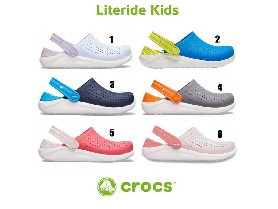 CROCS ДЕТСКИЕ Literide Кids в 5 - ЦВЕТАХ C10,C11,C12,C13,J1,J2