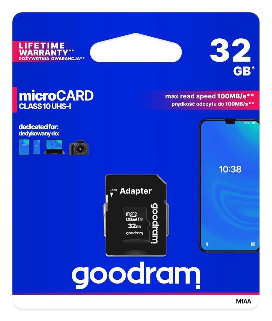 Karta pamięci microSD Goodram M1AA-0320R12 32GB + adapter