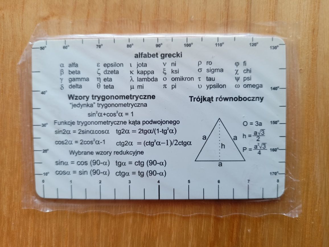 Fiszki - wzory matematyczne na plastikowej karcie na sztuki