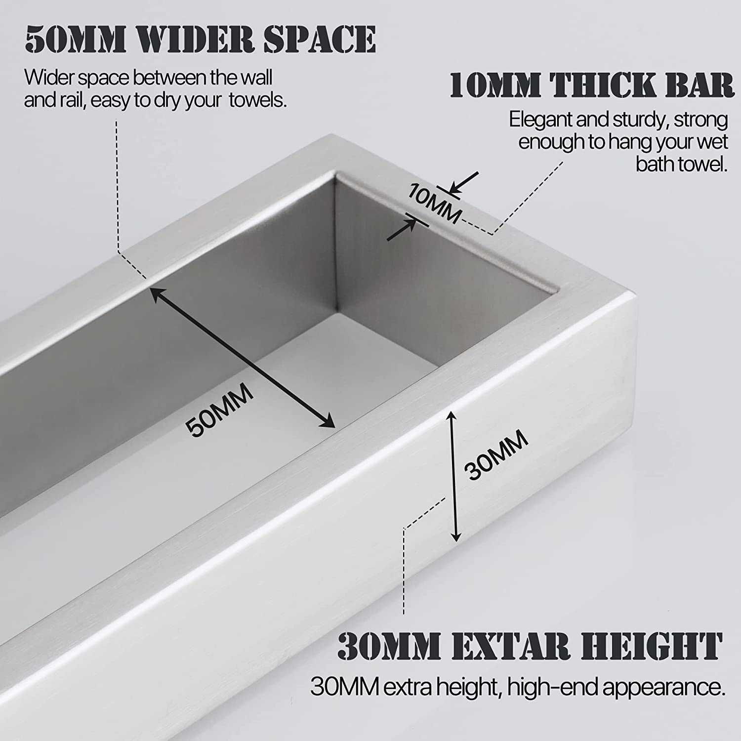 Wieszak na ręczniki do łazienki i kuchni 40CM, EGKN-400-LS