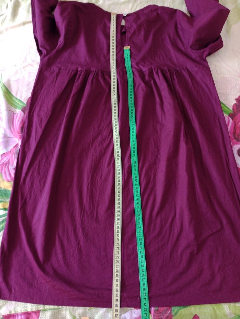 Бордового цвета платье-туника/блузка Italy. Три четверть рукав
