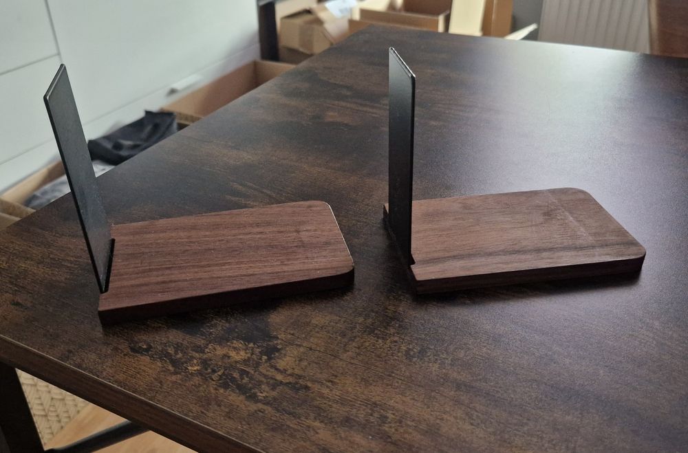 Podpórka do książek, zestaw 2, brąz