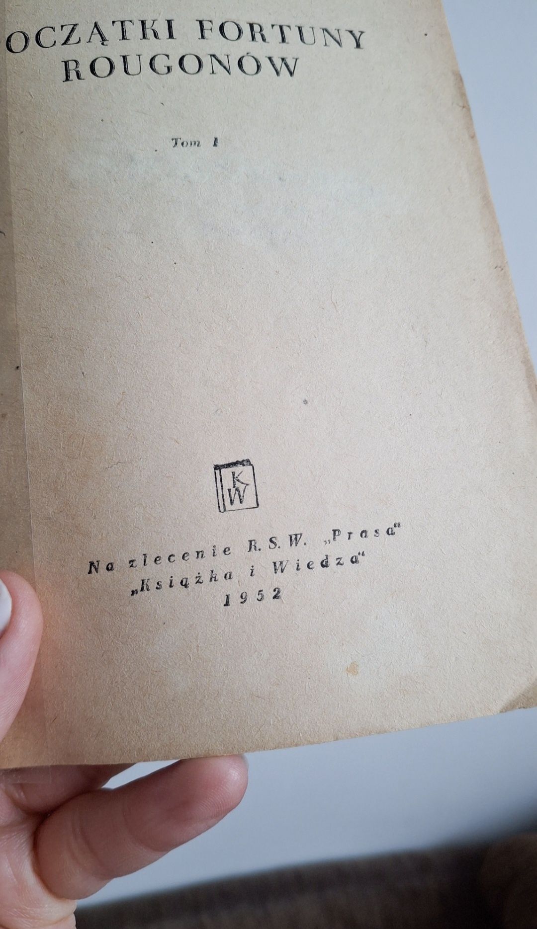 Początki Fortuny Rougonów Emil Zola rok 1952 tom 1 i 2