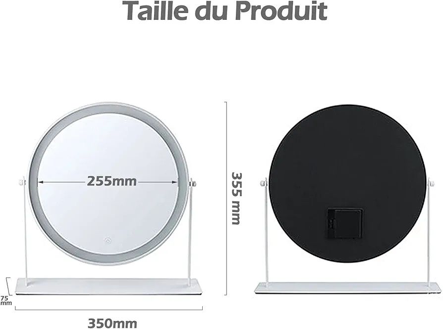 Okrągłe lustro do makijażu toaletki led