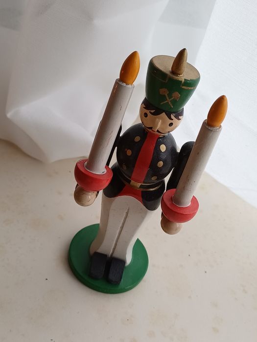 Figurka drewniana vintage górnik Erzgebirge