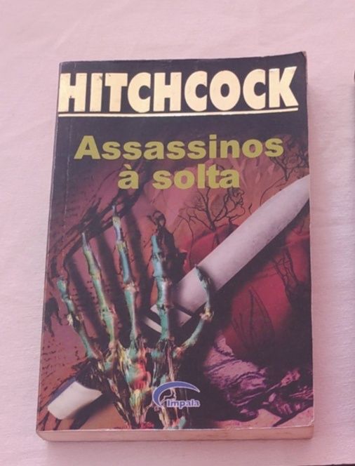 Livros. Hitchcock. Calofrios. Assassino à solta. Viver e saber viver.