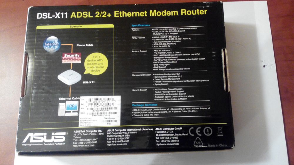 Роутер (маршрутизатор) Asus DSL-X11 ADSL 2/2+ Ethernet