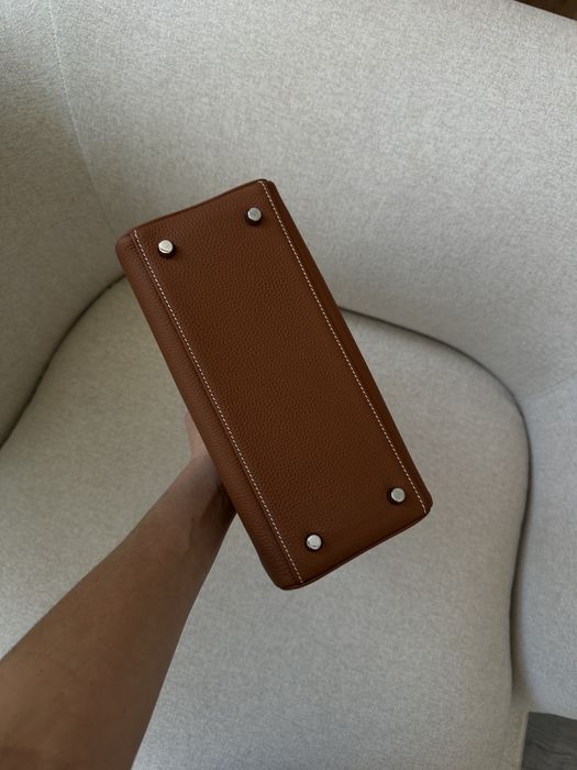 Сумка жіноча Hermes Kelly 25 Brown/Silver
