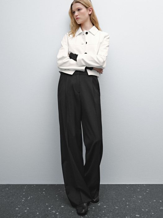 Шерстяные широкие брюки Massimo Dutti