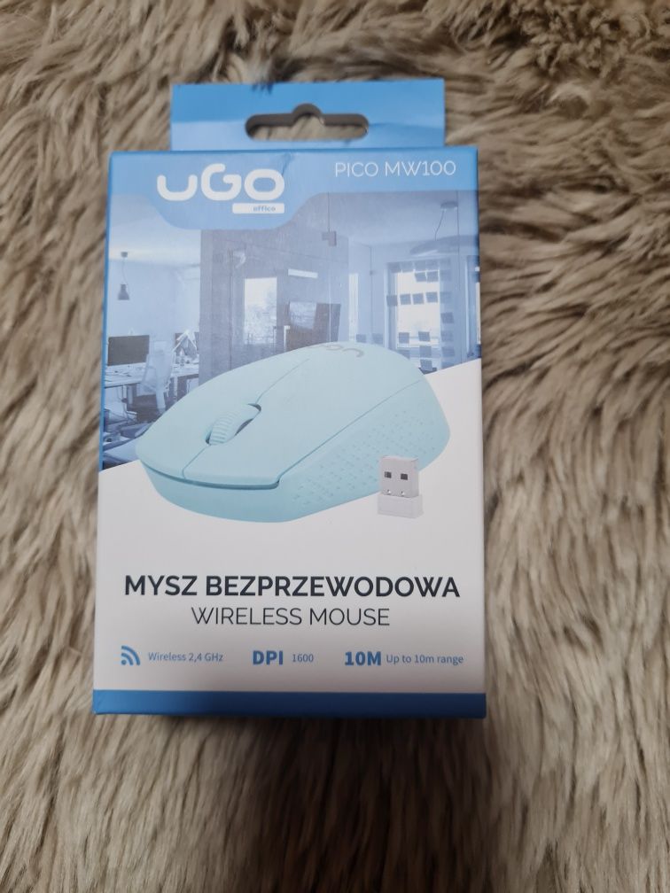 Myszka bezprzewodowa mysz wireless Mouse UGO Plug&play kolor miętowy