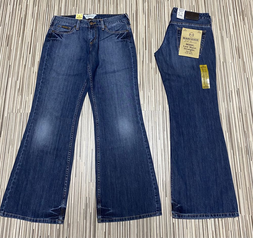 Spodnie damskie jeans dzwony 30/31 pas 76 cm komplet 2 sztuki Lee nowe