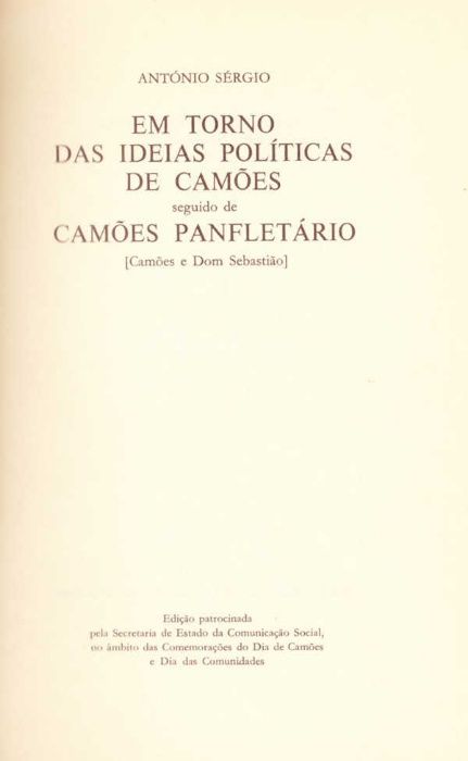 Em torno das ideias políticas de Camões - António Sérgio