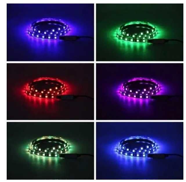 Светодиодная RGB LED лента от USB с пультом (2 метра)