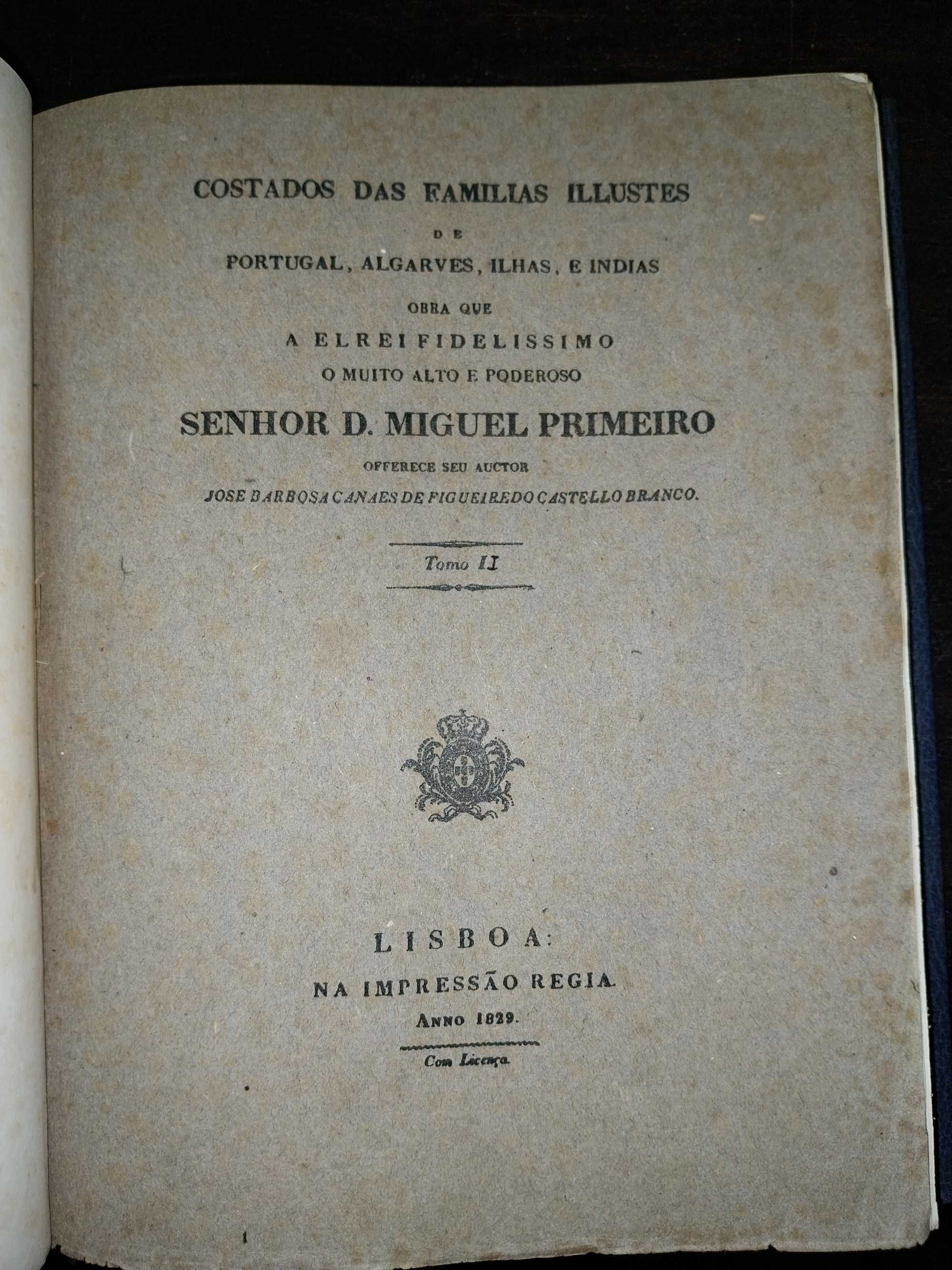 livro: “Costados de famílias illustres de Portugal” (tomos I e II)