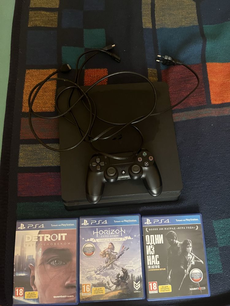 Ps4 slim 1 терабайт с 3 играми