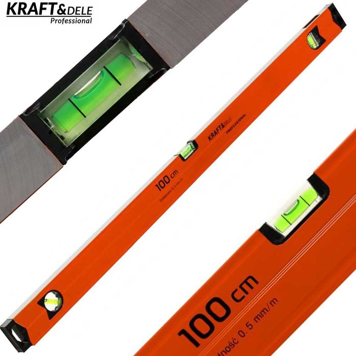 KRAFT&DELE Poziomica Magnetyczna 100cm Aluminiowa 3 Libelle KD10313