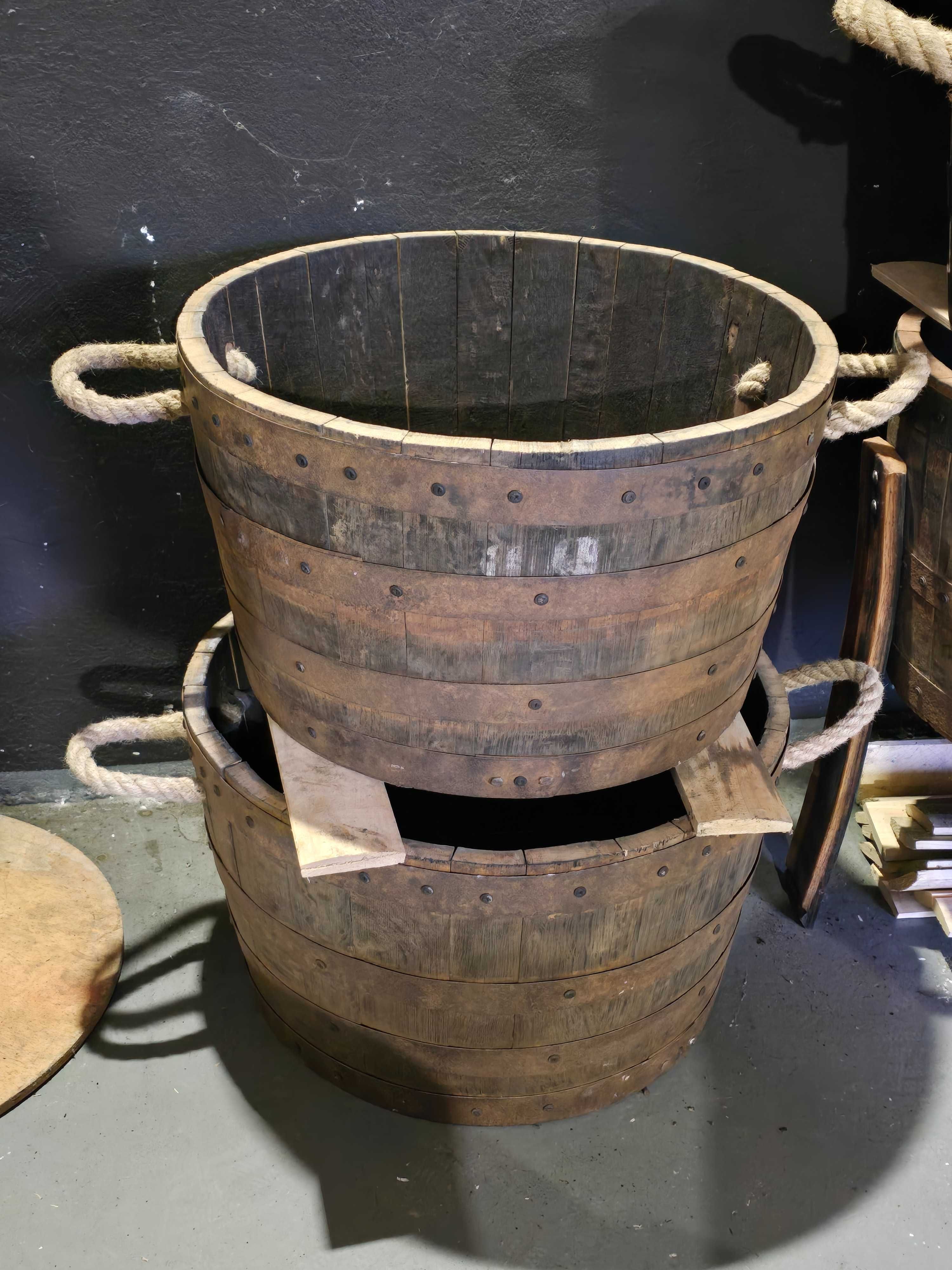 Donica ogrodowa tarasowa drewniana dębowa z beczki po whiskey WYSYŁKA