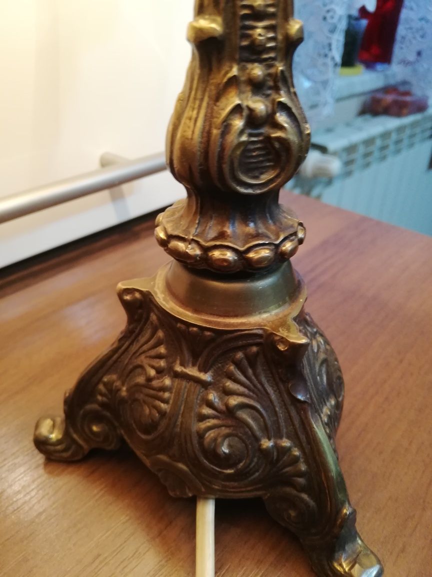 OBNIZKA-z 260zl na 230zl-CIEZKA-gabinetowa-salonowa lampa z abazurem-5