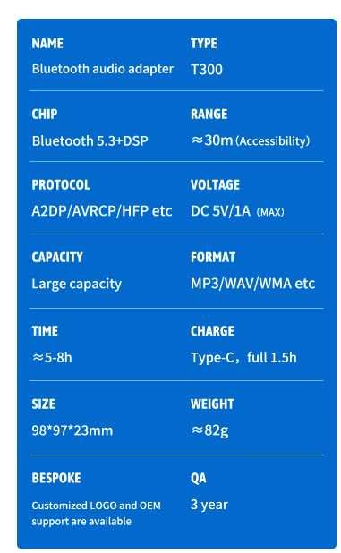 Bluetooth 5.3 приймач-передавач T300