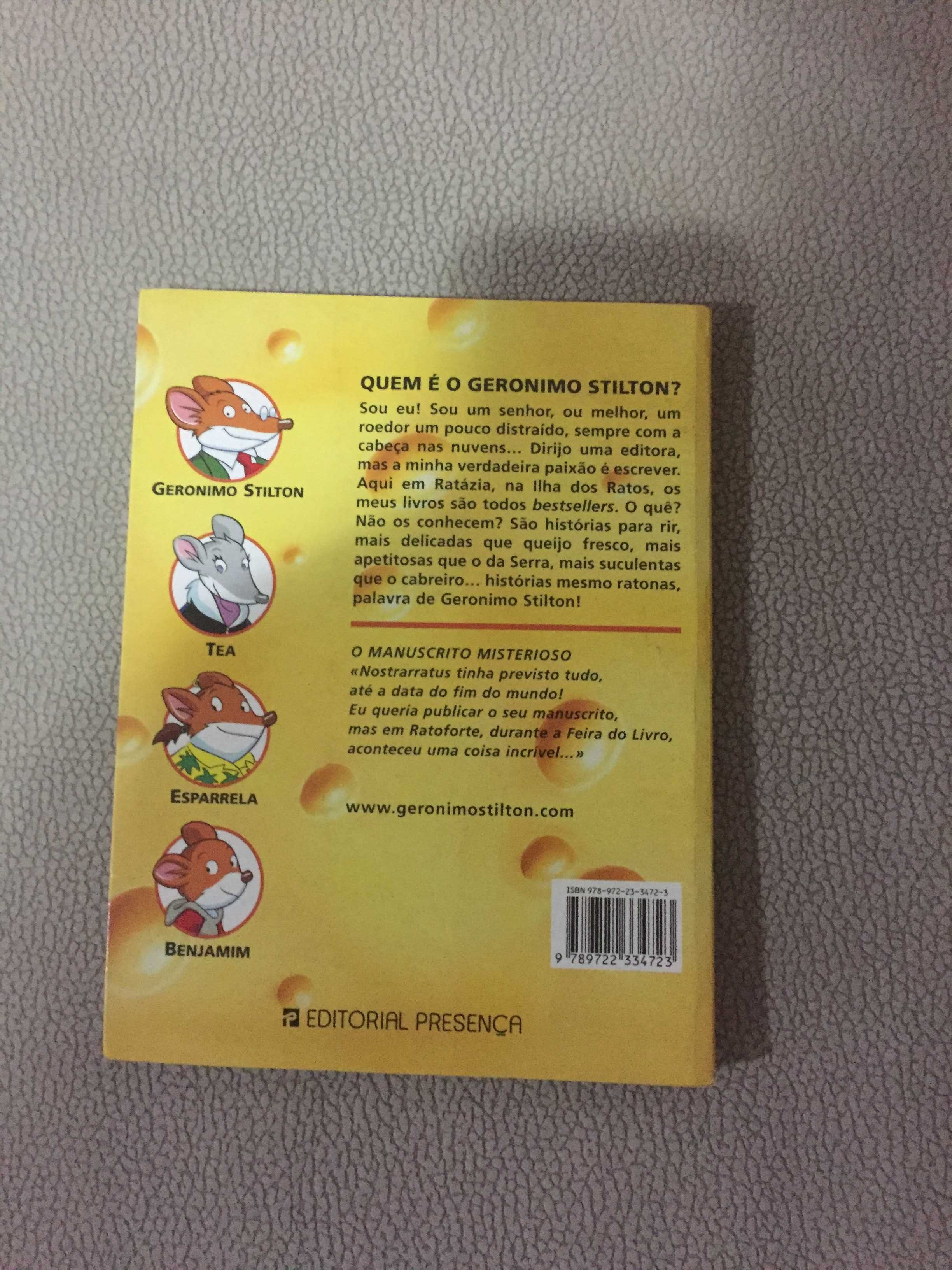 Livro Geronimo Stilton "O manuscrito misterioso"(como novo) com oferta