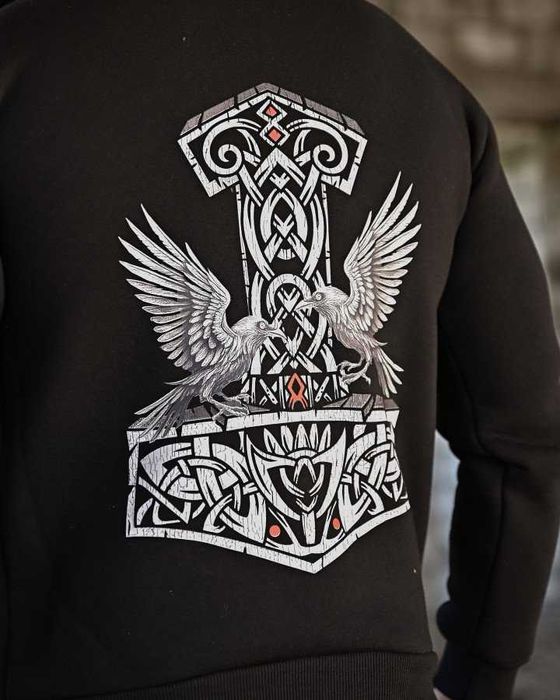 Чоловіче тактичне худі THOR + Ворони  Тепле на флісі  M–3XL
