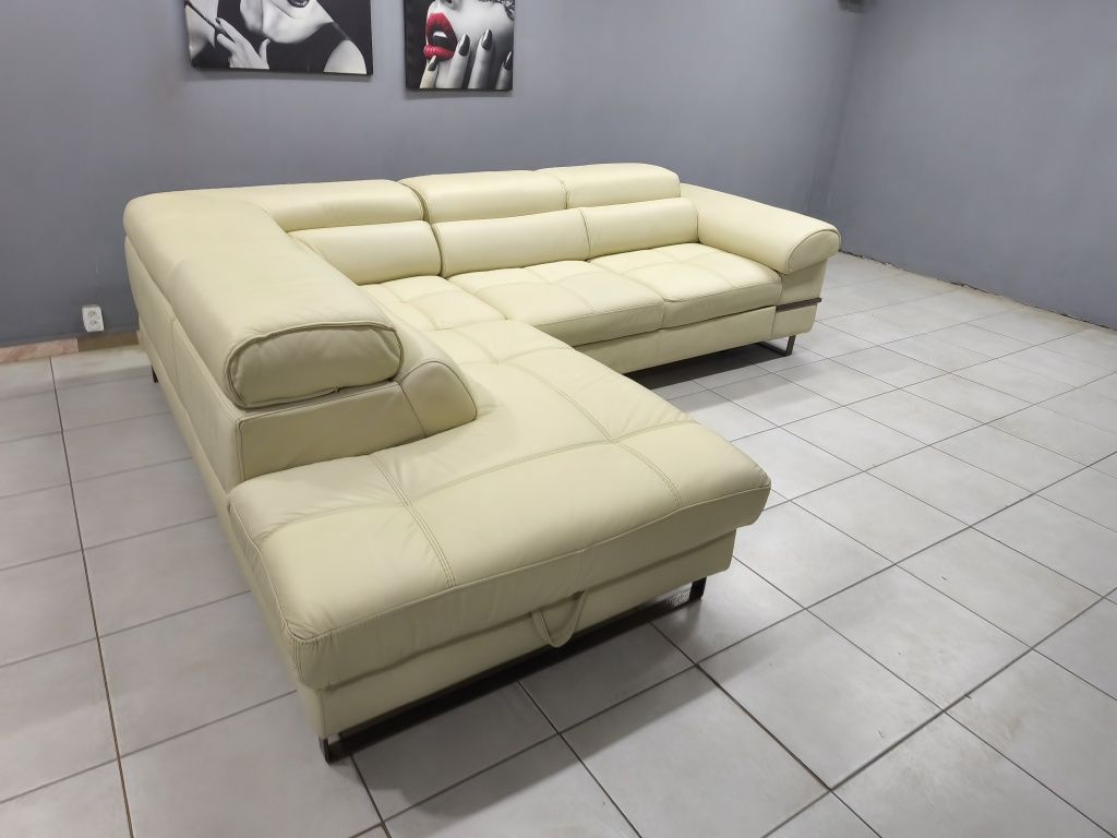 Шкіряний розкладний диван 235х287 см! Куточок уголок