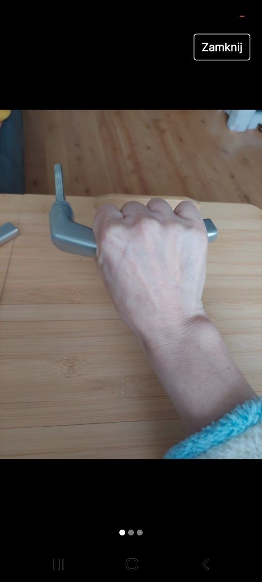 Klamka nowy komplet stal nierdzewnawna aluminium