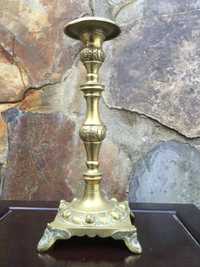 Castiçal judaico bronze séc XIX 21 cm altura