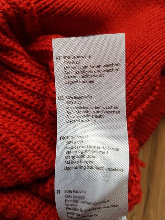 L 40 NA-KD sweter damski motyl bawełna akryl sweterek bawełniany czerw
