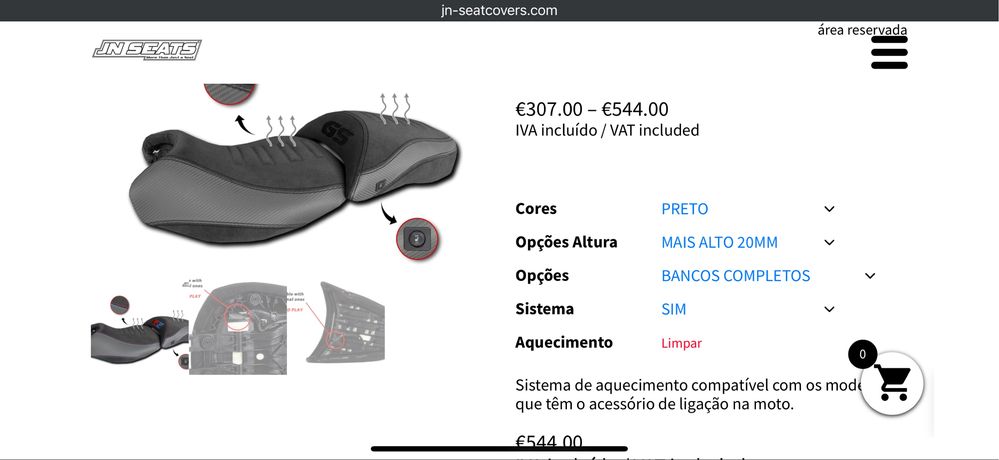 Banco BMW R1200 e R1250 GS-GSA aquecido + conforto
