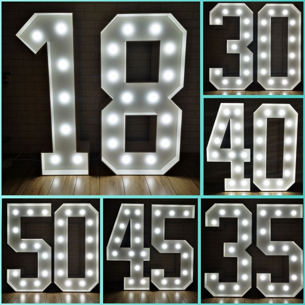 Napis 18 LED BAR dekoracja 3D 40 50 osiemnastka ścianka stelaż wynajem