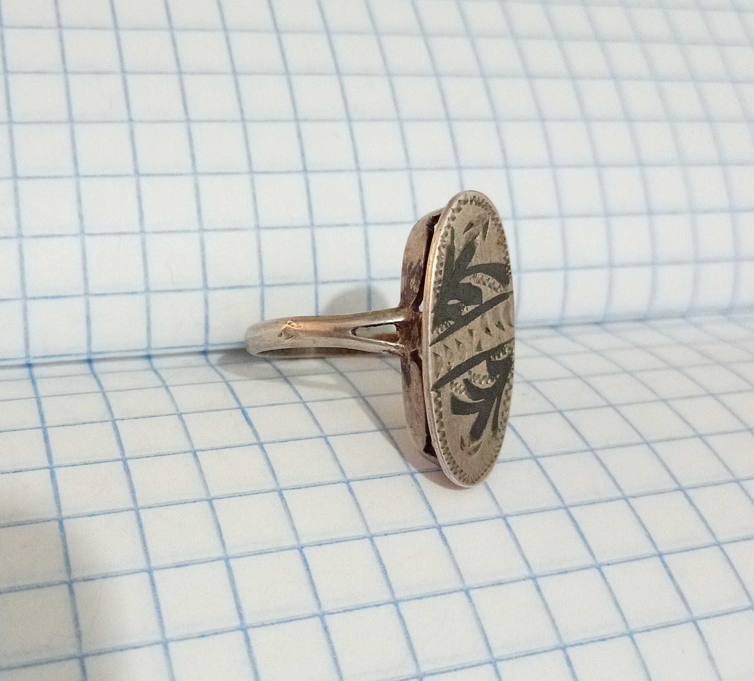Винтажное кольцо перстень Чернь Серебро 925 проба Звезда СССР