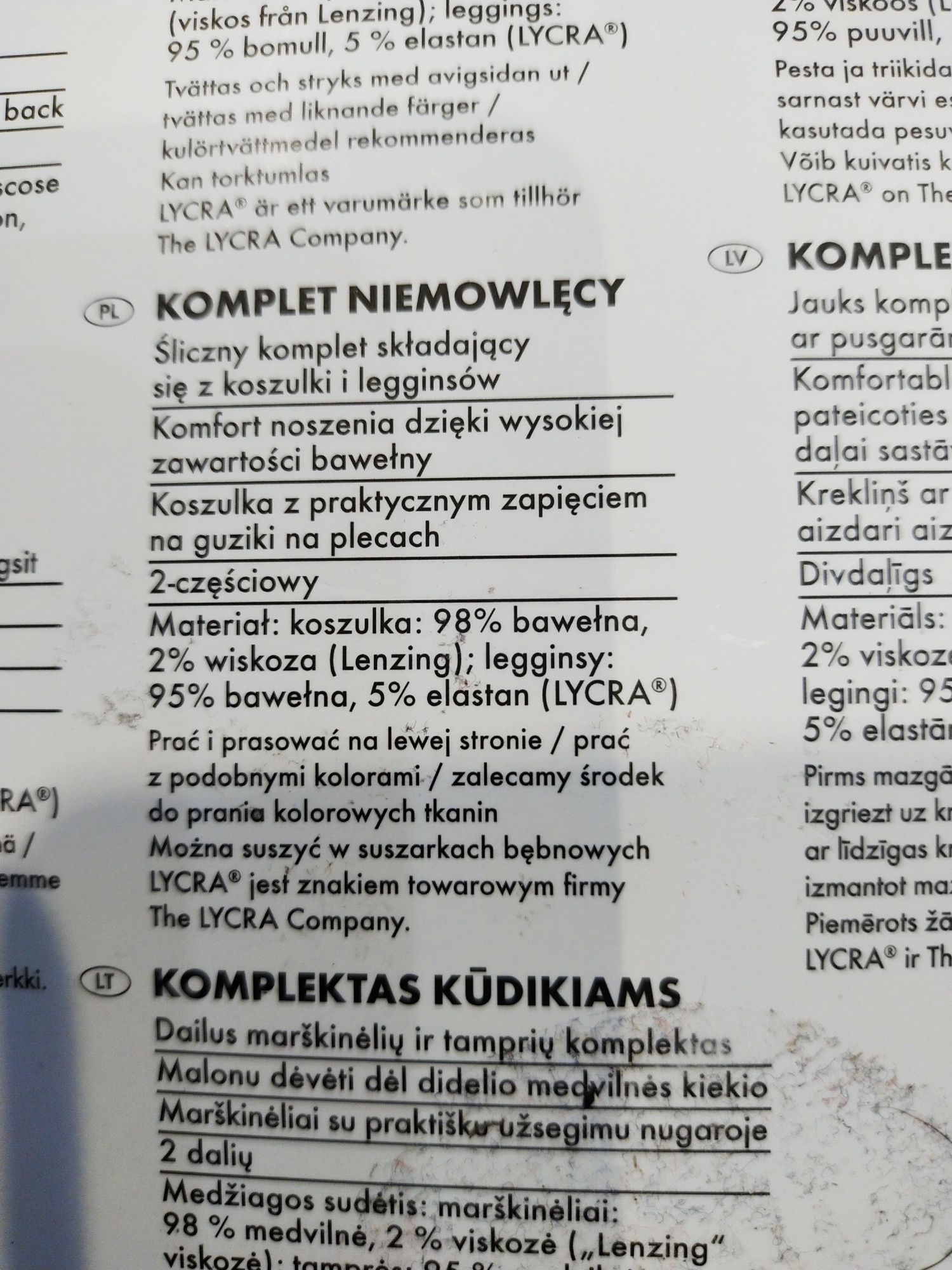 2x komplet niemowlęcy 50/56 dla dziewczynki