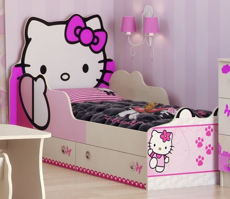 Детская кровать для девочки с матрасом с ящ Хелло Китти Hello Kitty