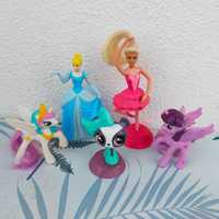 Barbie, boneca Cinderela, 2 my little Pony e ursinho Little Pet Shop.