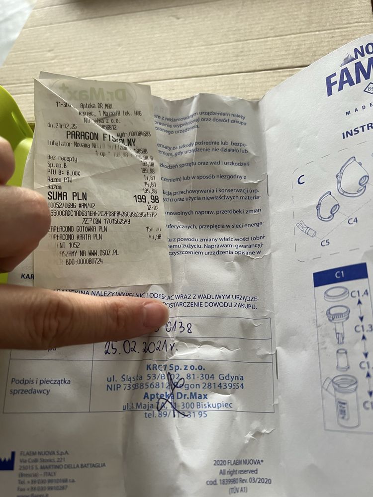Inhalator novama flaem - na gwarancji